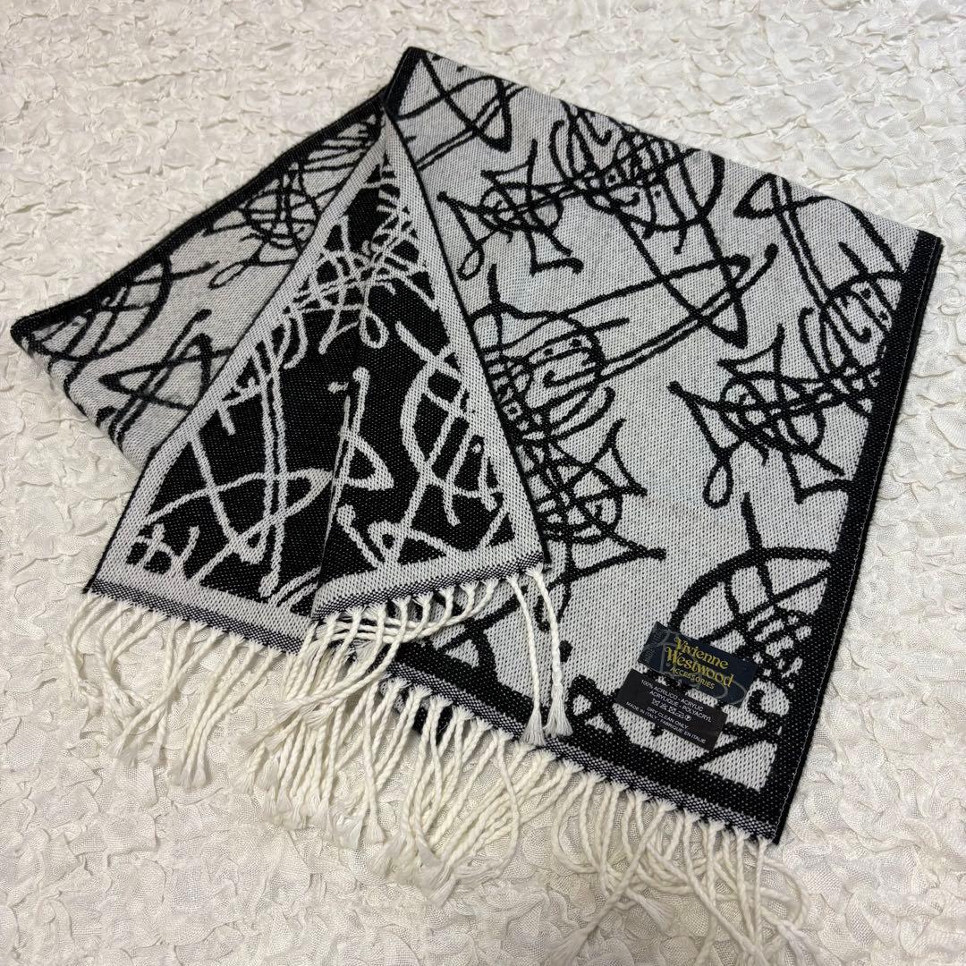 美品　Vivienne Westwood イタリア製 オーブ総柄マフラー