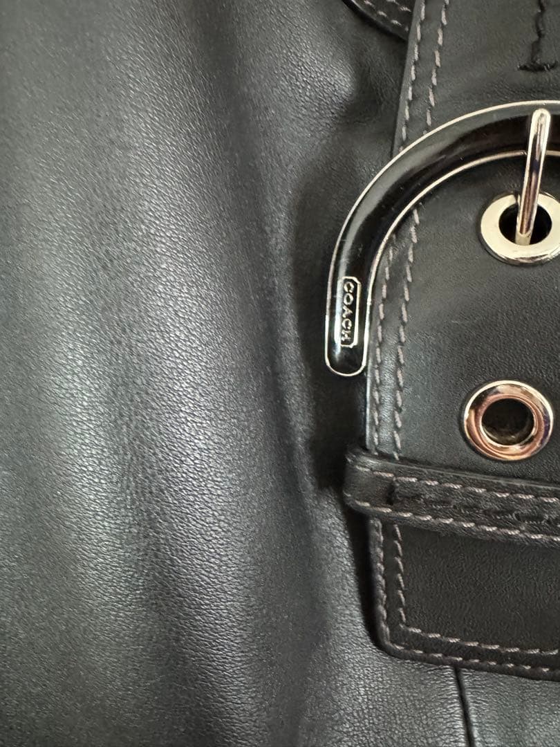 美品　コーチ ワンショルダーバッグ ソーホー ブラック レザー