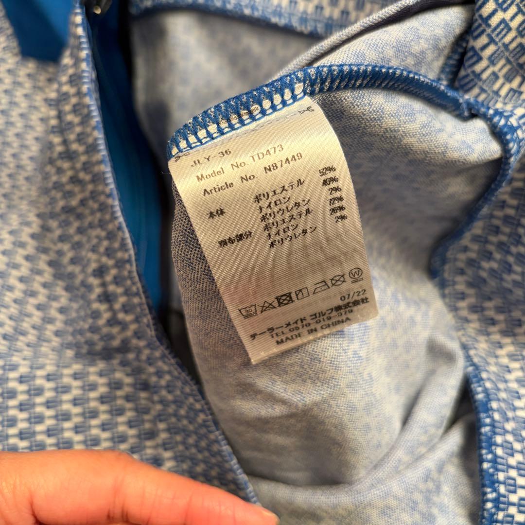 ✨美品✨テーラーメイドレディースゴルフウェアフード付きセットアップ青×白M