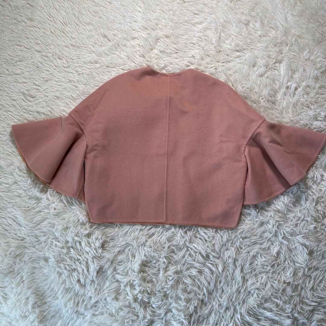 極美品 フェンディ ミンク×フォックスファーコサージュ ケープ ジャケット