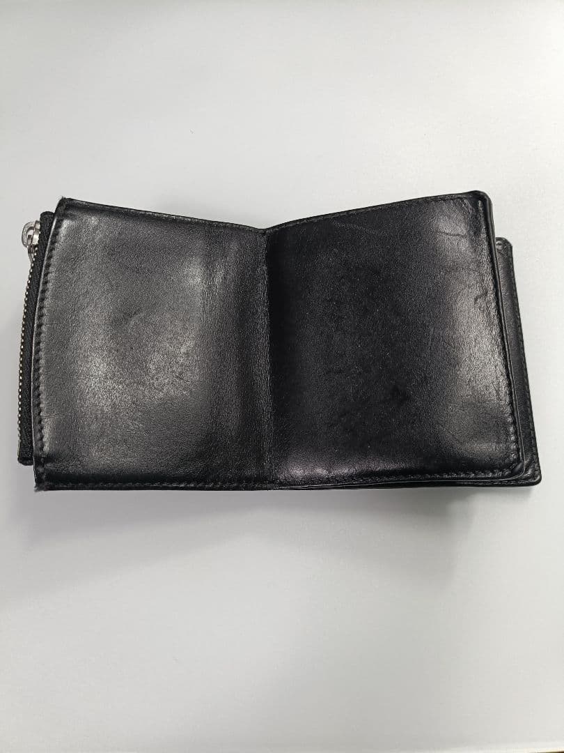 Maison Margiela レザー ペイント ロゴ 二つ折り 財布