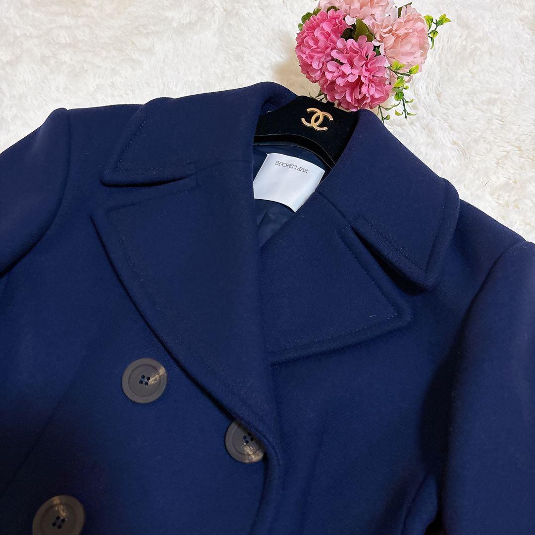 2023年モデル☆スポーツマックス ピーコート 2way 女優襟 リブニット