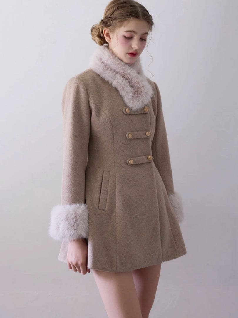 treat ürself Muse fur flare coat コート