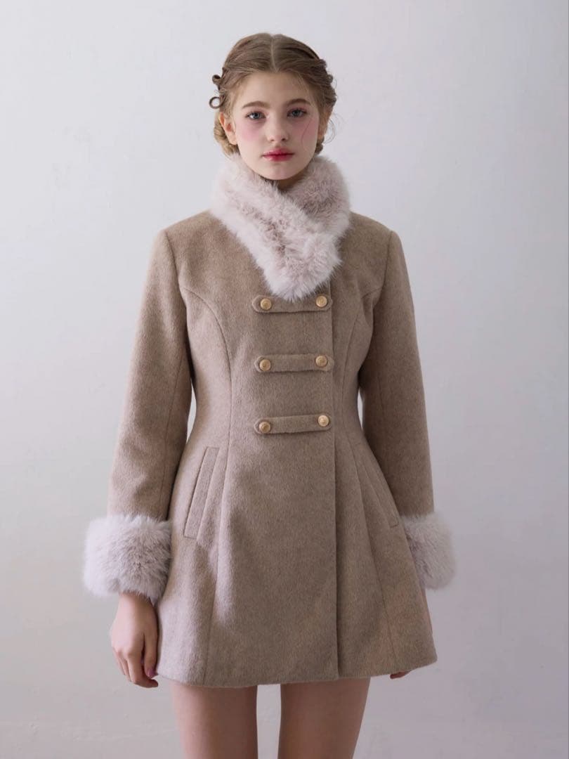 treat ürself Muse fur flare coat コート