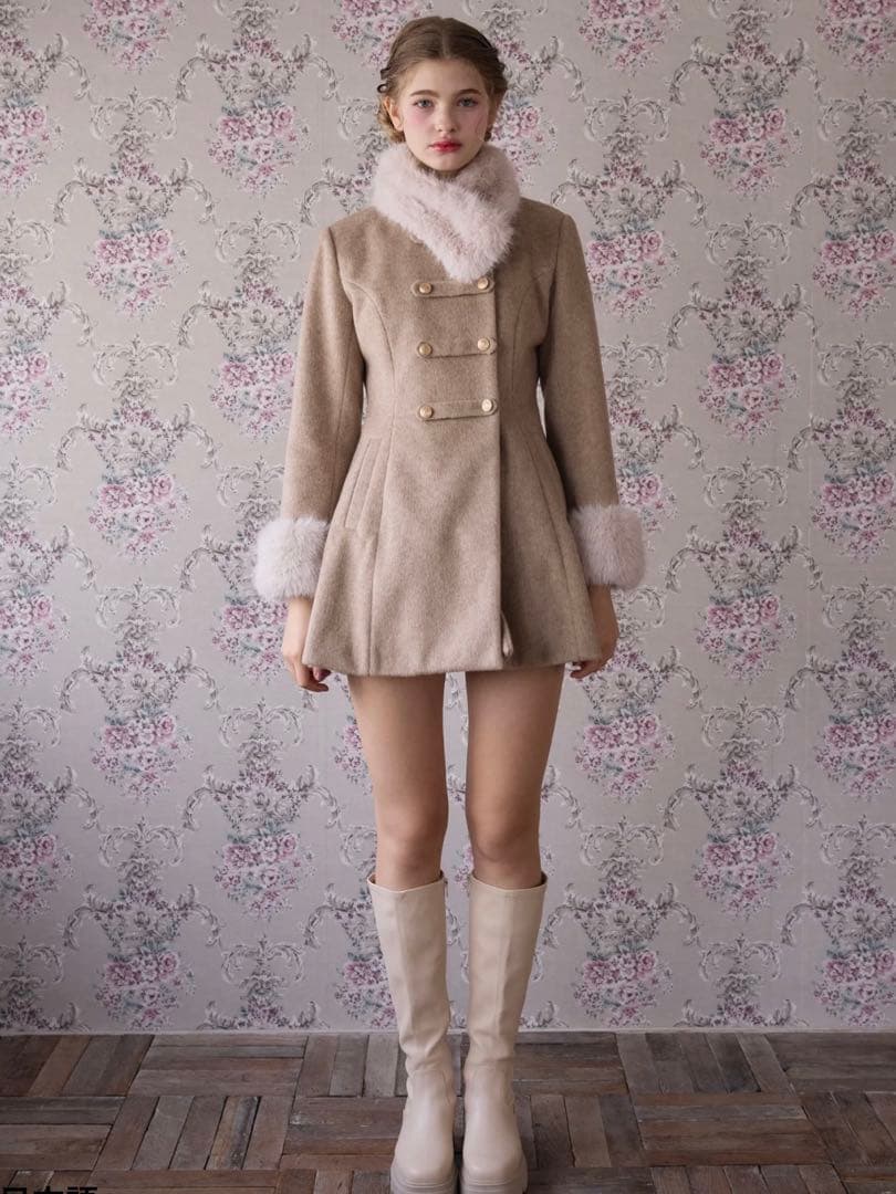 treat ürself Muse fur flare coat コート