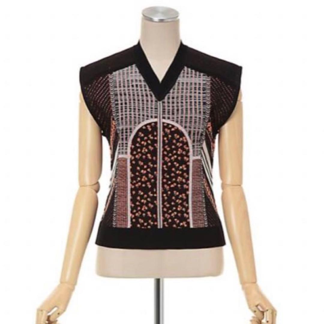 トップス Osmanthus Motif Jacquard Knitted Vest