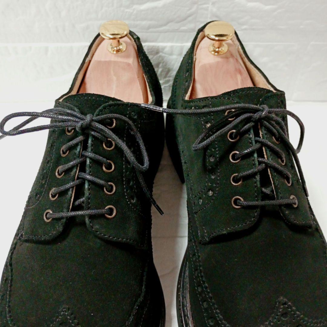 Berwick 3662 ブラック スエード ウィングチップシューズ