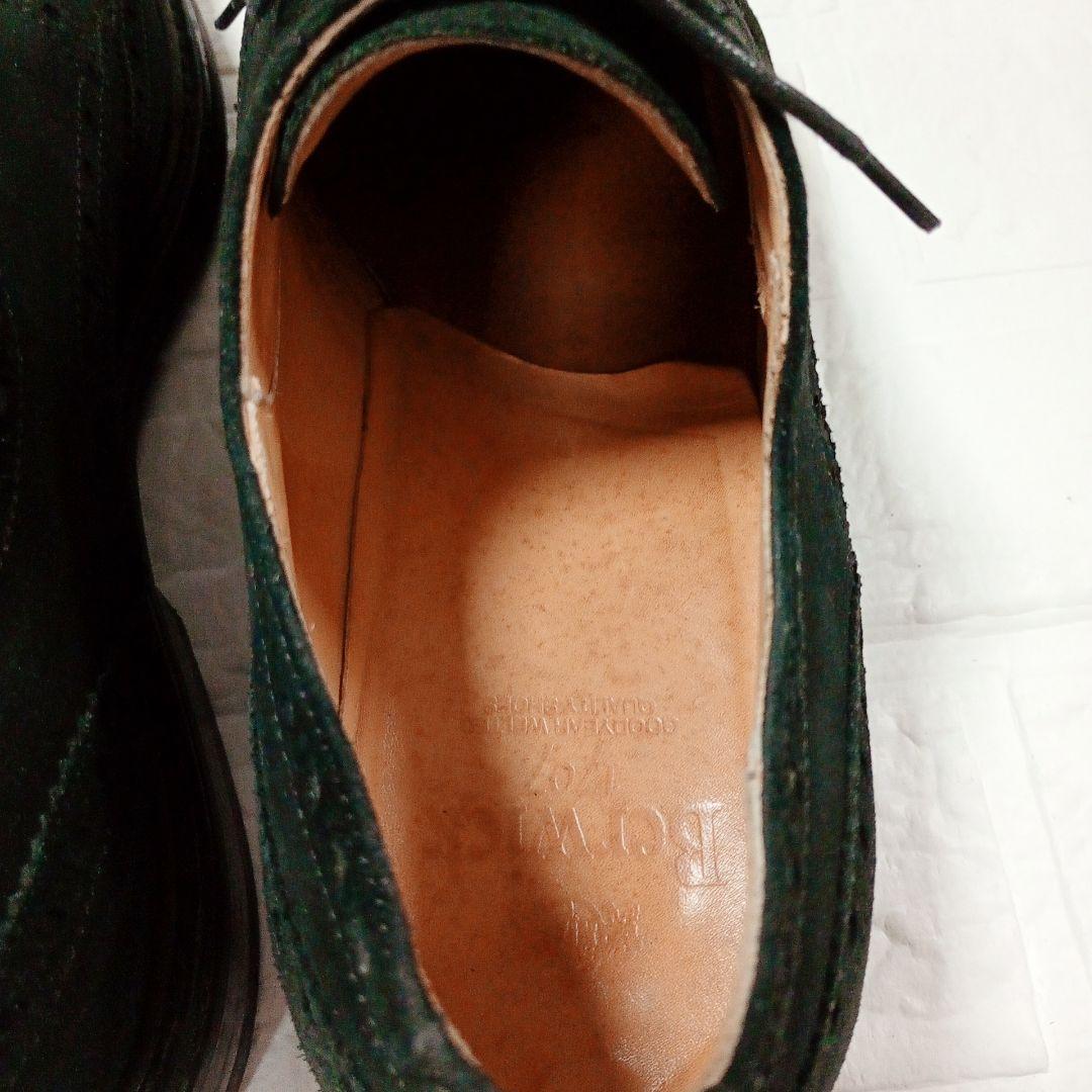 Berwick 3662 ブラック スエード ウィングチップシューズ