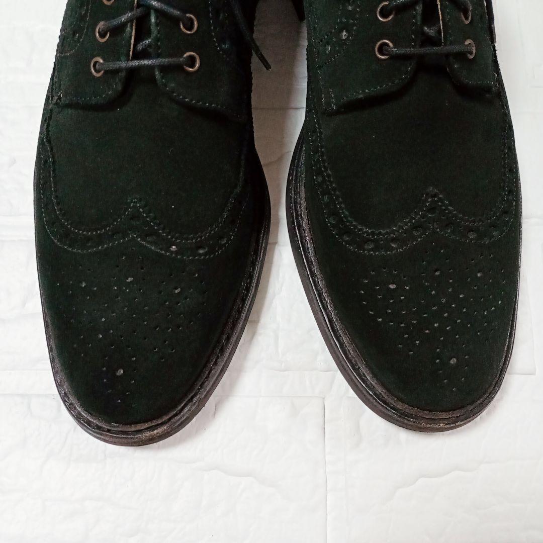 Berwick 3662 ブラック スエード ウィングチップシューズ