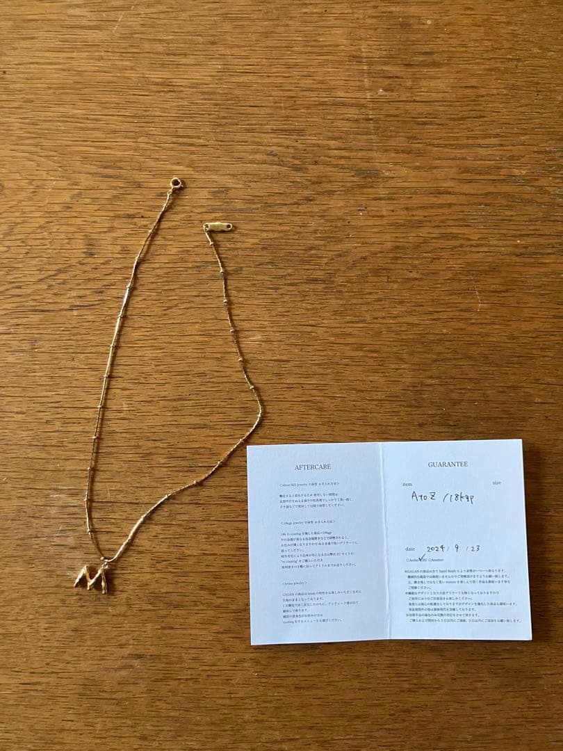 gagan AtoZ ネックレス　18KGP