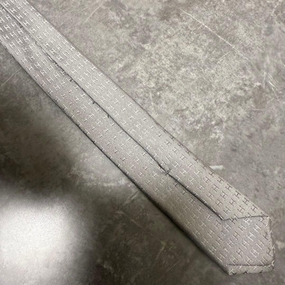 HERMES エルメス ネクタイ シルバー ファソネ H柄 定番 王道 結婚式