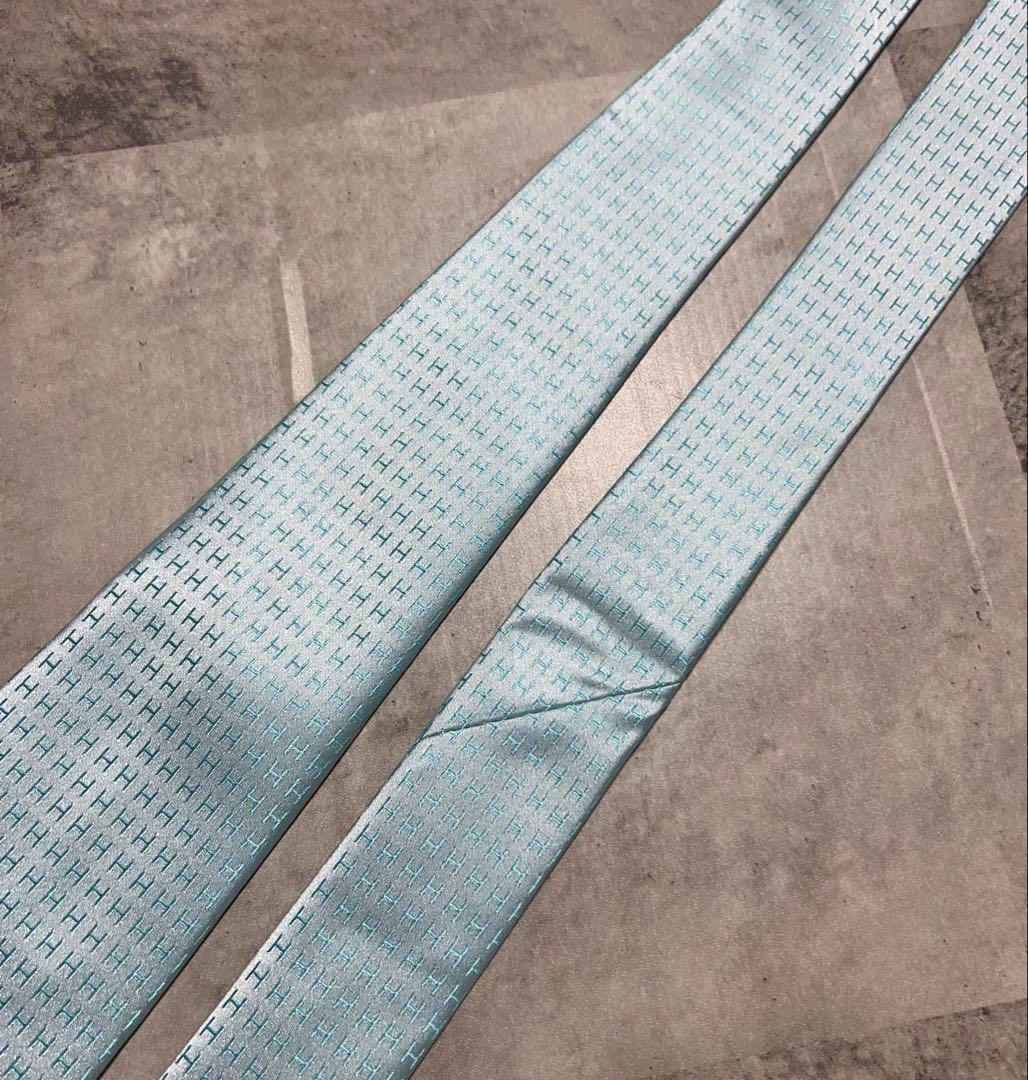 HERMES ネクタイ ハイブランド ファソネ ライトブルー