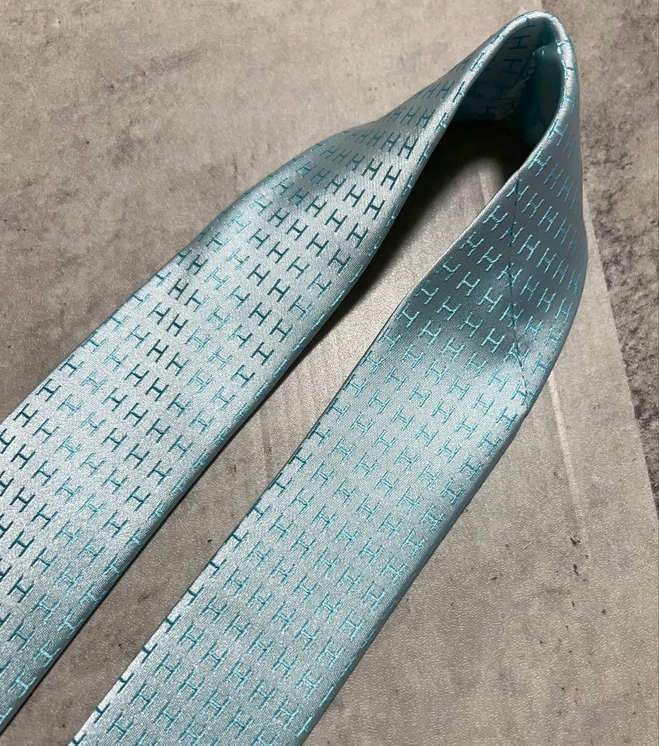 HERMES ネクタイ ハイブランド ファソネ ライトブルー