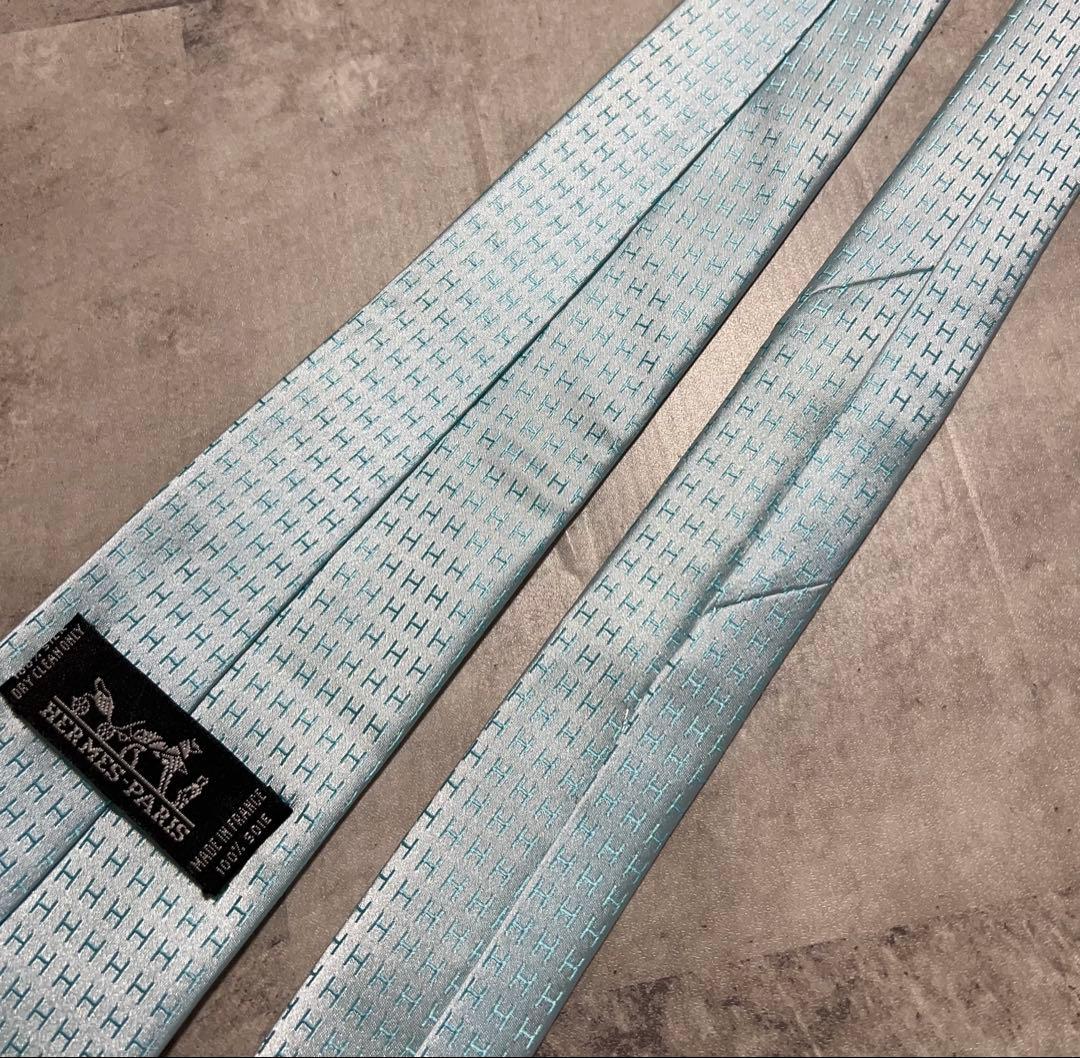 HERMES ネクタイ ハイブランド ファソネ ライトブルー