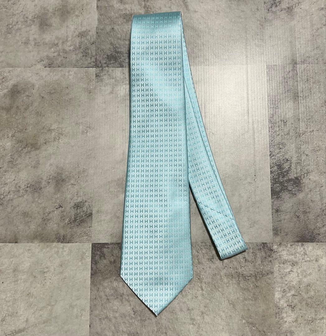 HERMES ネクタイ ハイブランド ファソネ ライトブルー