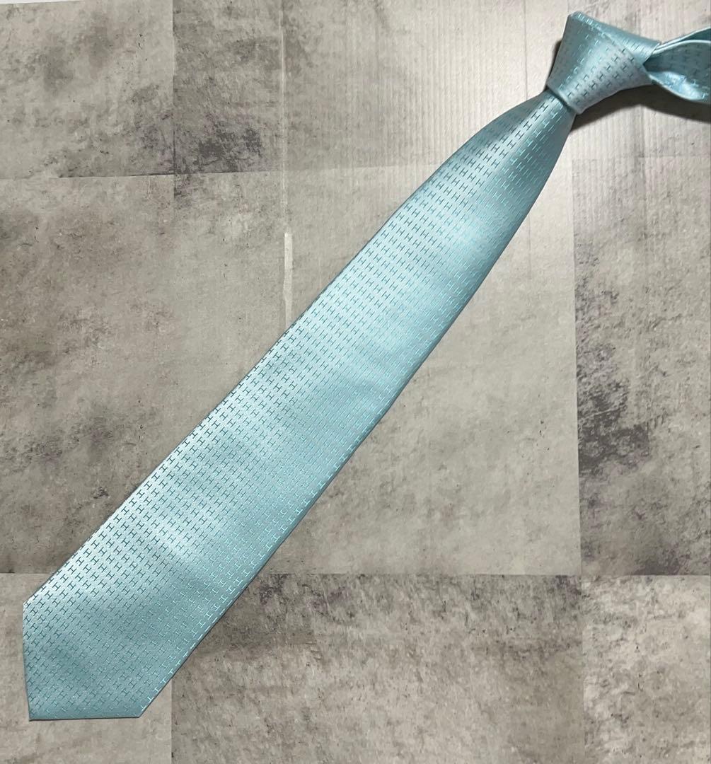 HERMES ネクタイ ハイブランド ファソネ ライトブルー