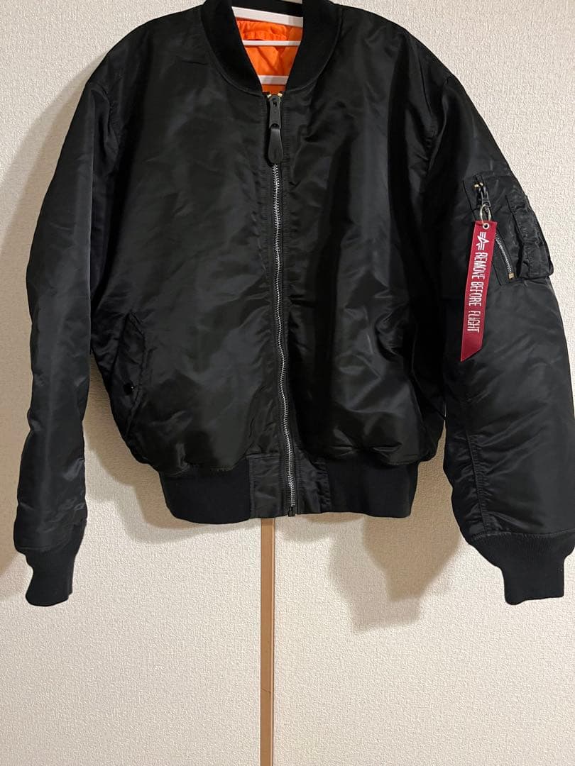 【美品】ALPHA アルファ MA-1 黒ブラック XL フライト ミリタリー