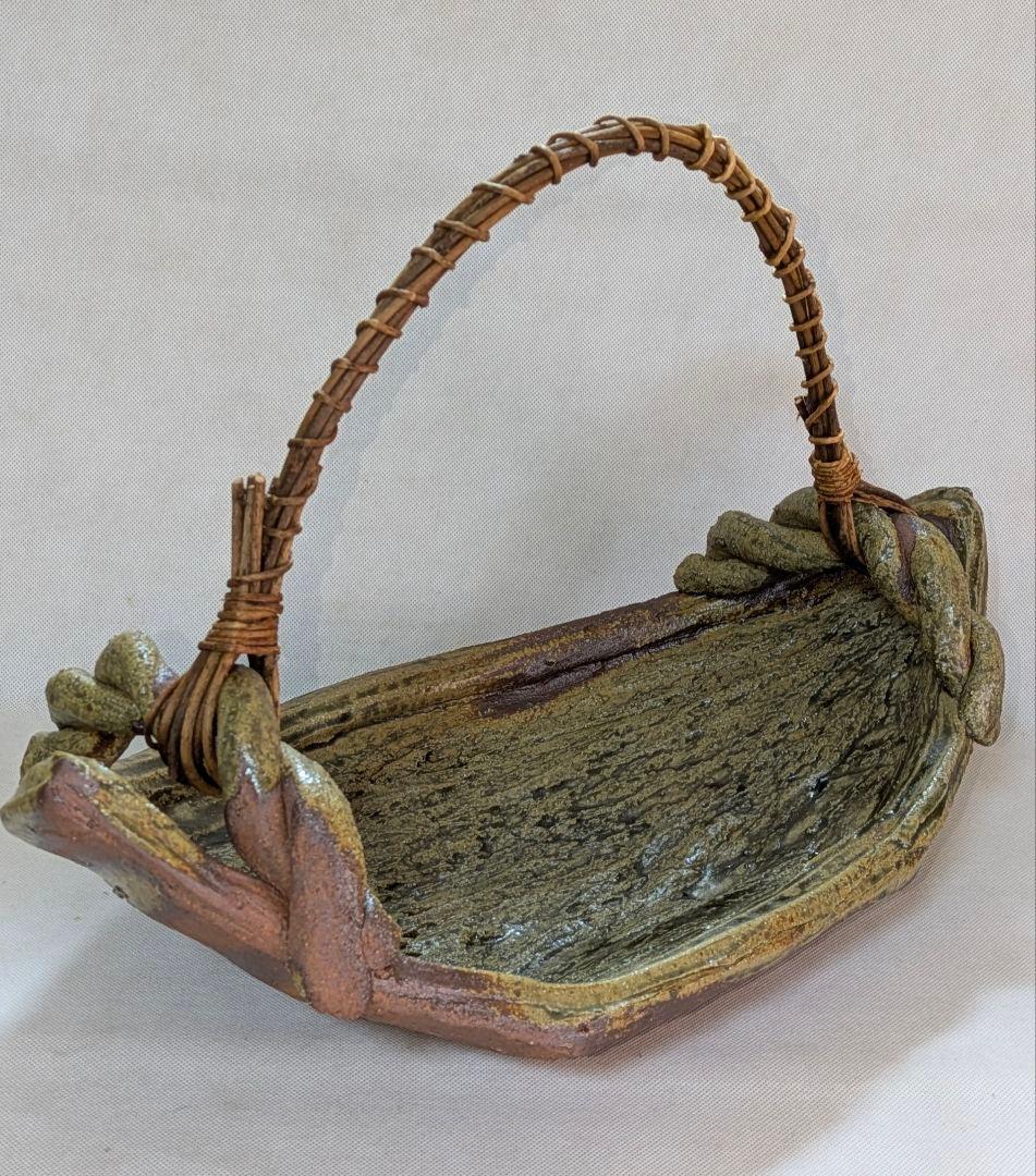 伊賀焼　大型花器　舟形　変形花器　花生け　花瓶　花入れ　フラワーベース　華道