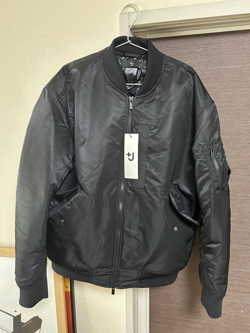 【新品・試着のみ】+J ハイブリッドダウンオーバーサイズ ma-1 ブラック L