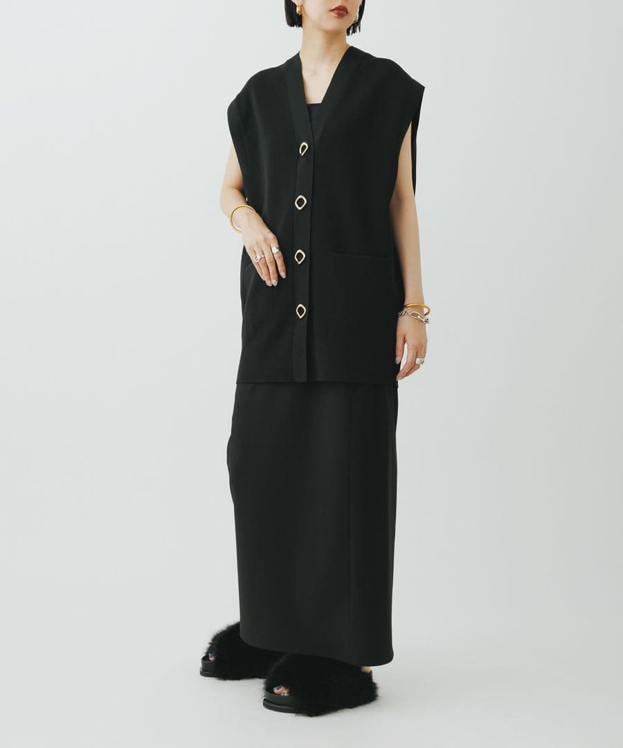 【完売品】ADAM ET ROPE' アダムエロペ ミドルニットジレ ブラック