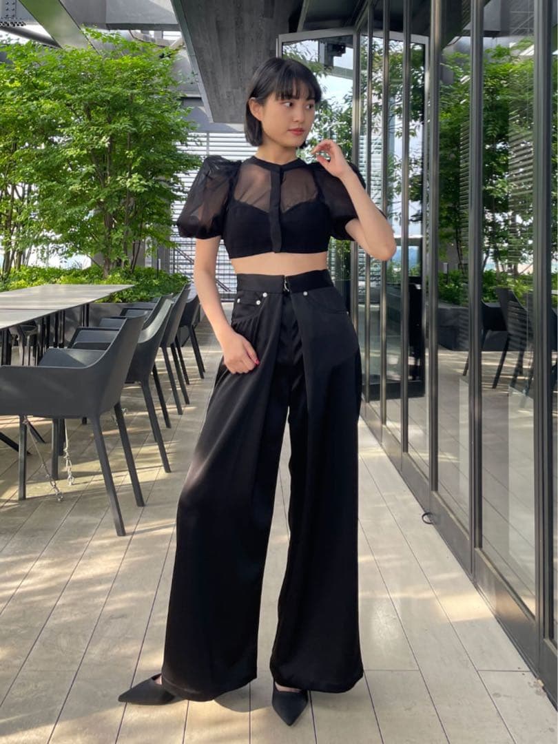 JOHN LAWRENCE SULLIVAN サテンワイドパンツ