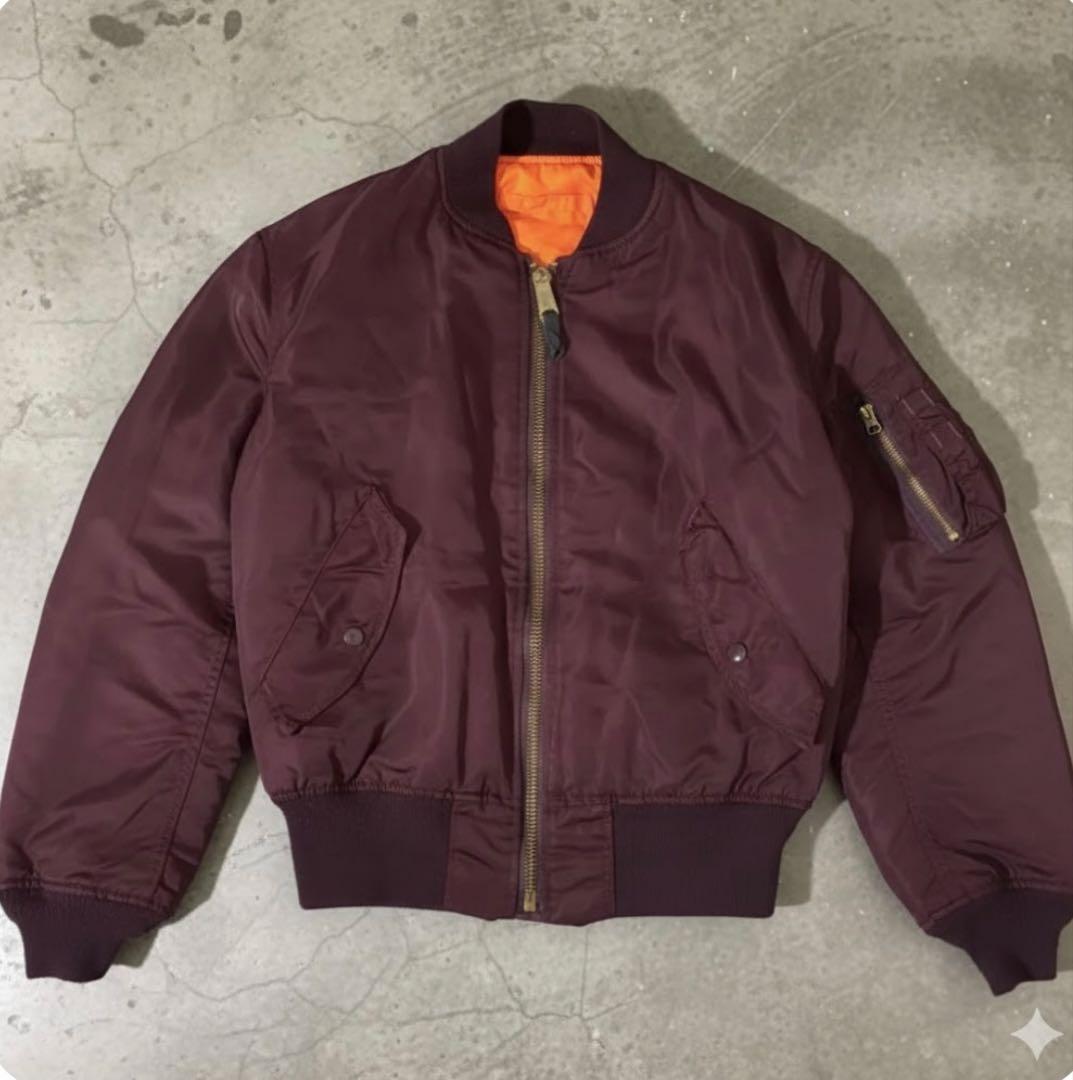 美品　ALPHAアルファ ma-1 フライトジャケット バーガンディ
