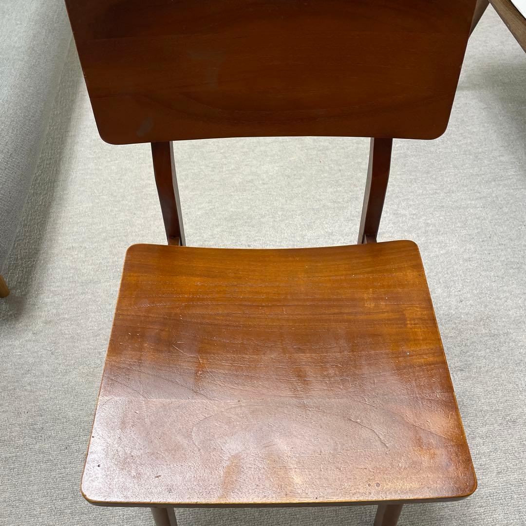 スキャンティーク　木製シンプルチェア ブラウン