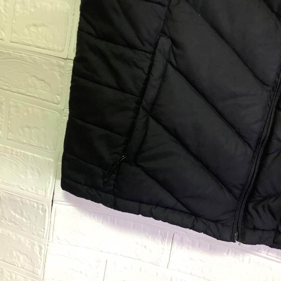 ノースフェイス ダウンベスト 550フィル 刺繍ロゴ ブラック 黒 XL