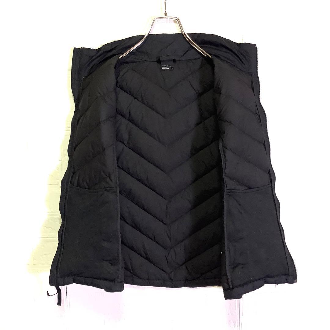 ノースフェイス ダウンベスト 550フィル 刺繍ロゴ ブラック 黒 XL