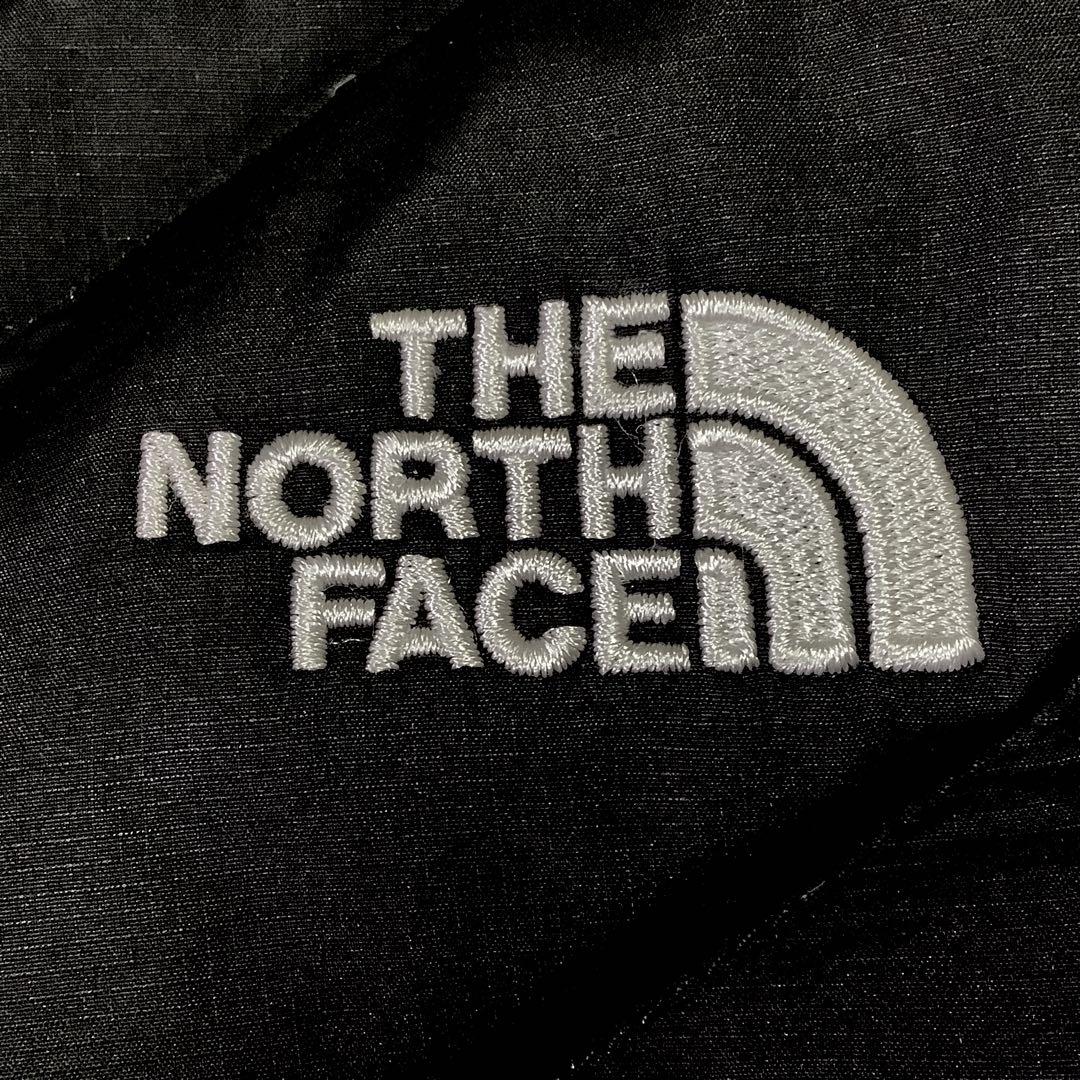 ノースフェイス ダウンベスト 550フィル 刺繍ロゴ ブラック 黒 XL