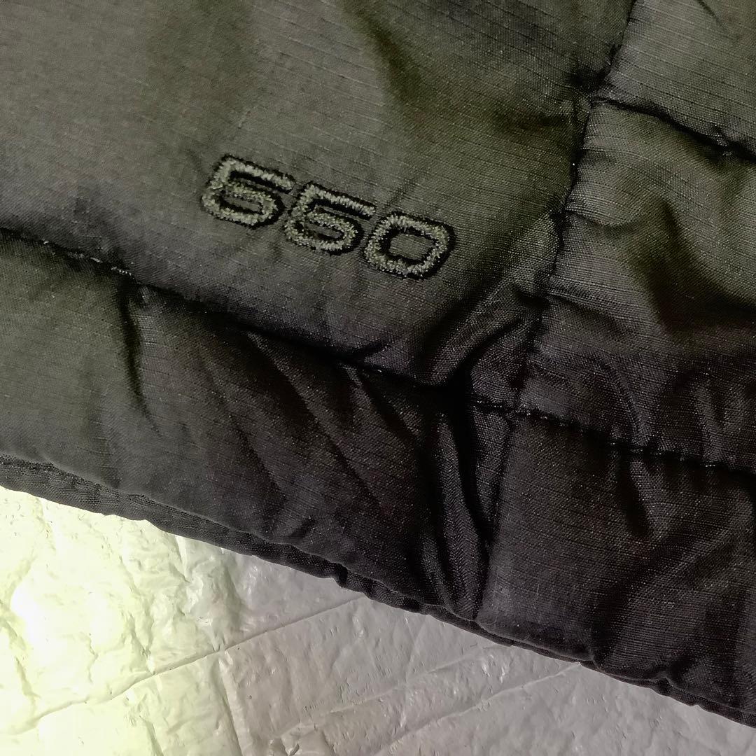 ノースフェイス ダウンベスト 550フィル 刺繍ロゴ ブラック 黒 XL