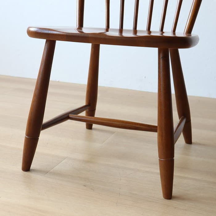 アンティーク 柏木工 ウィンザーチェア ナラ材 古家具 無垢材④