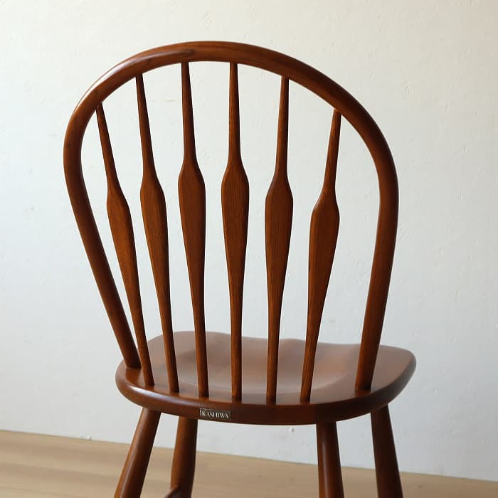アンティーク 柏木工 ウィンザーチェア ナラ材 古家具 無垢材④