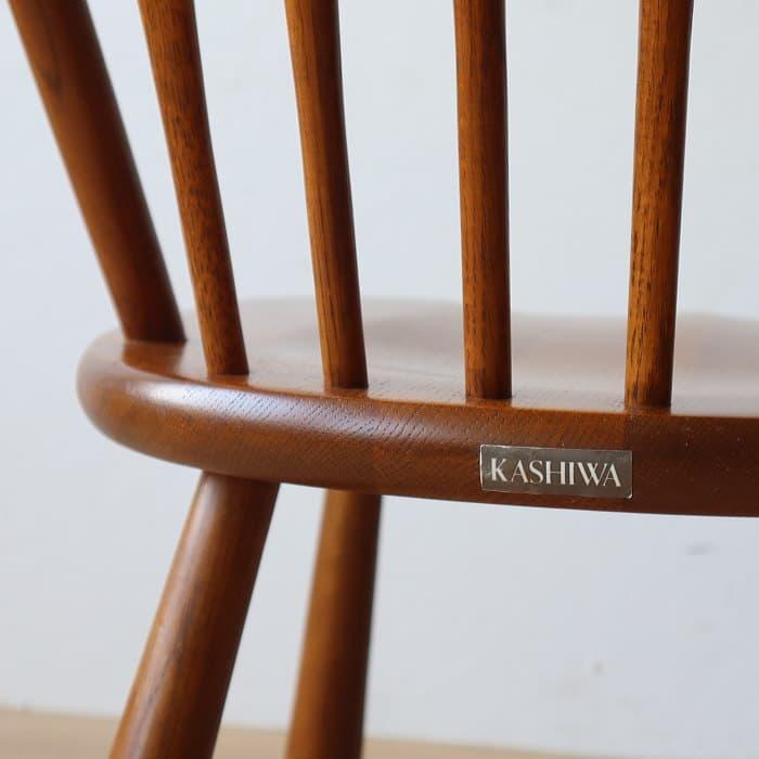 アンティーク 柏木工 ウィンザーチェア ナラ材 古家具 無垢材④