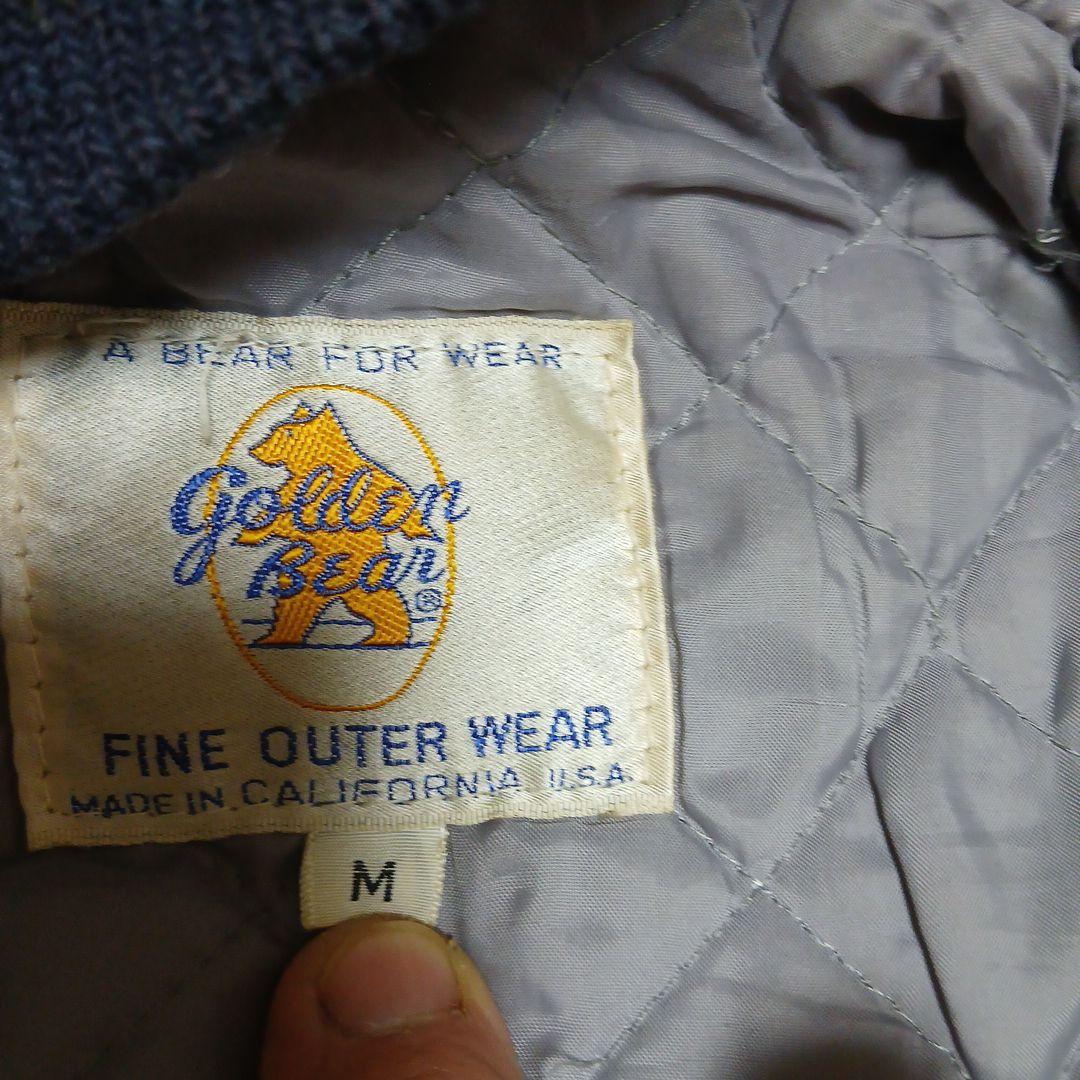 USA製　ビンテージ　ゴールデンベア　袖レザー　スタジャン