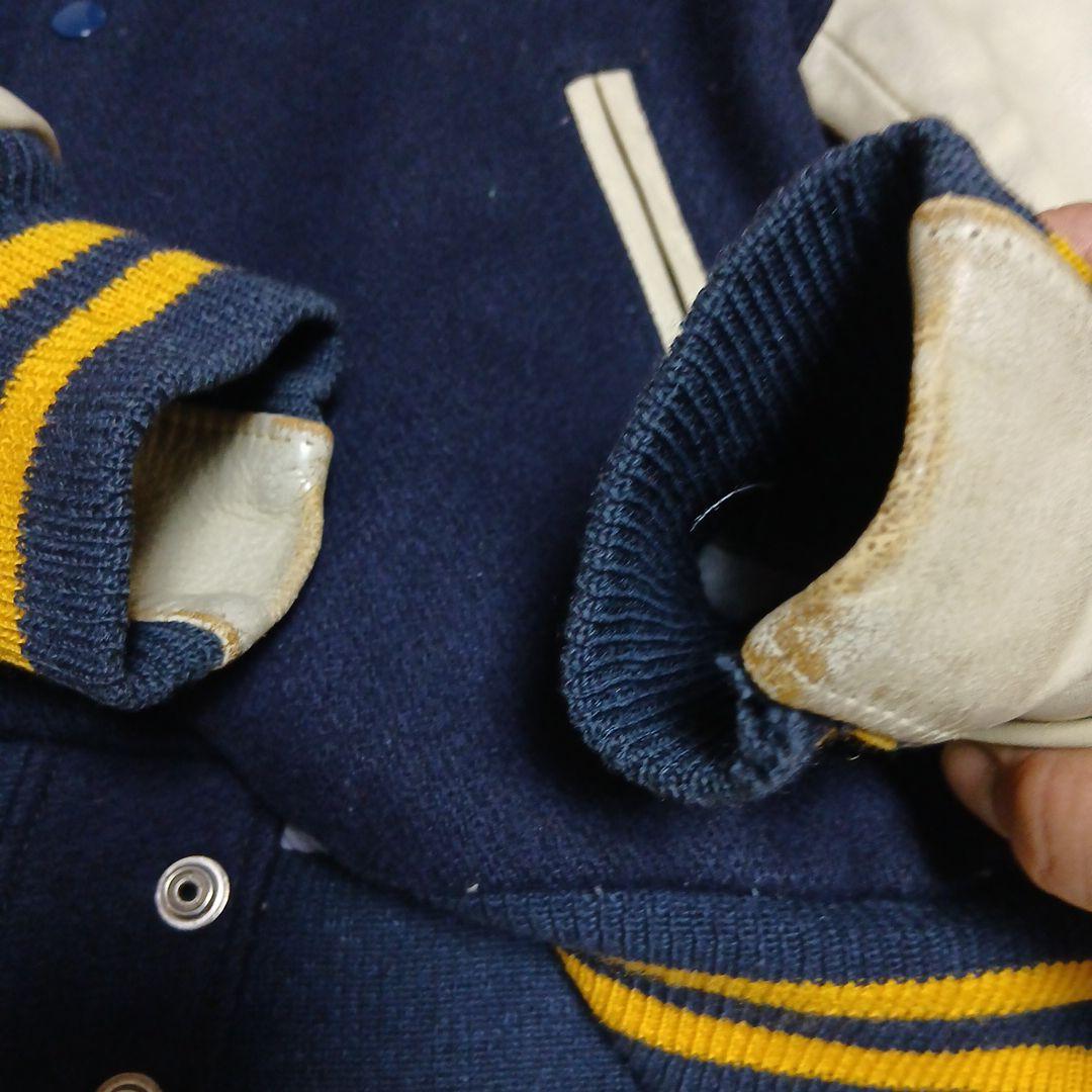 USA製　ビンテージ　ゴールデンベア　袖レザー　スタジャン