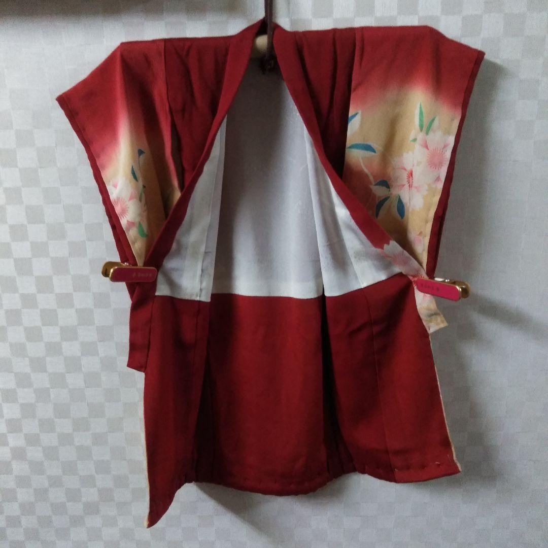 アンティーク古布着物　人形着物　市松人形着物　重ね着つき