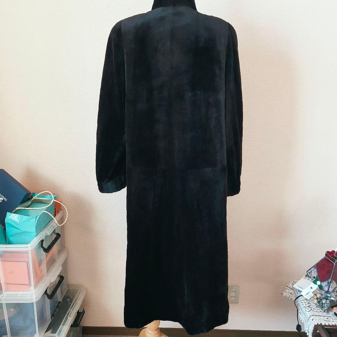 Roberto Valentino シェアードミンク ロングコート ブラック F