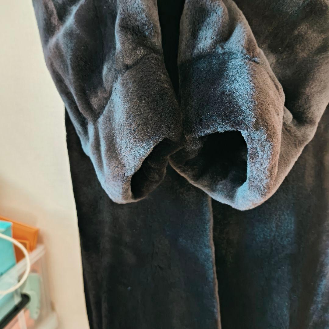 Roberto Valentino シェアードミンク ロングコート ブラック F