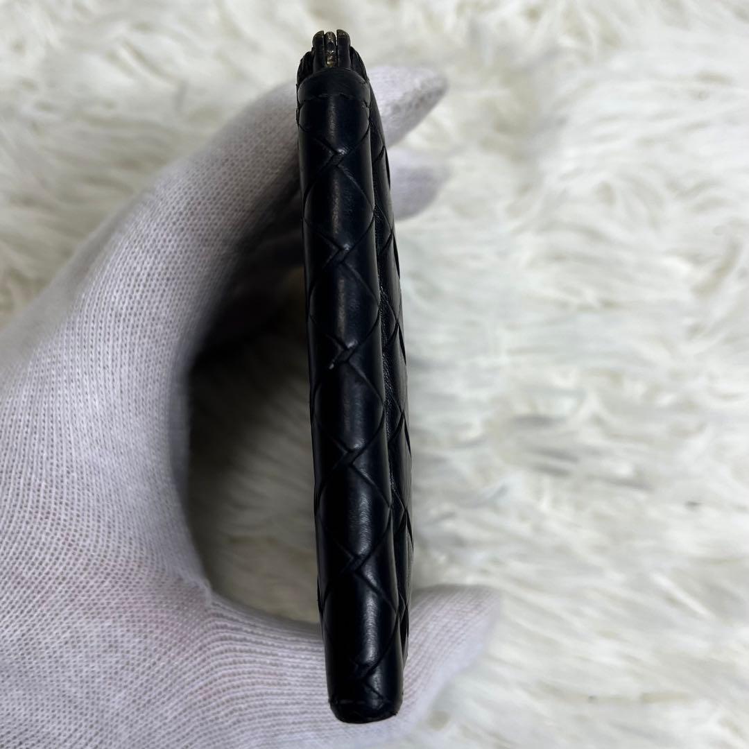 良品✨ ボッテガヴェネタ マネークリップ イントレチャート 黒 レザー 編み込み