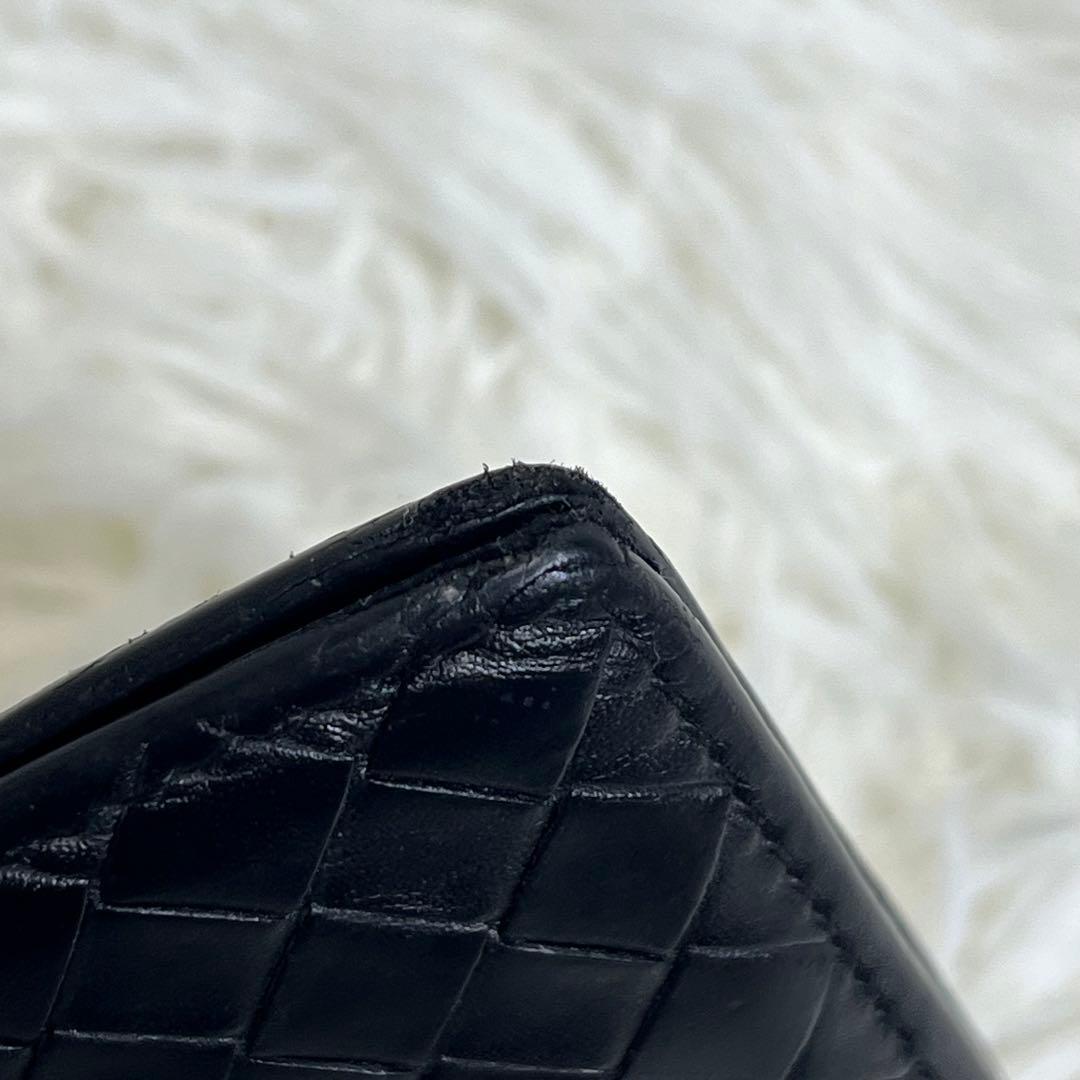 良品✨ ボッテガヴェネタ マネークリップ イントレチャート 黒 レザー 編み込み