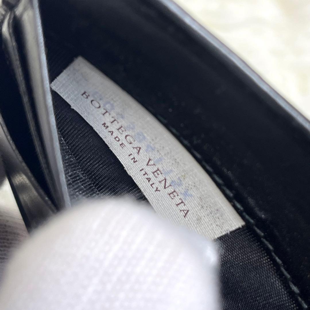 良品✨ ボッテガヴェネタ マネークリップ イントレチャート 黒 レザー 編み込み