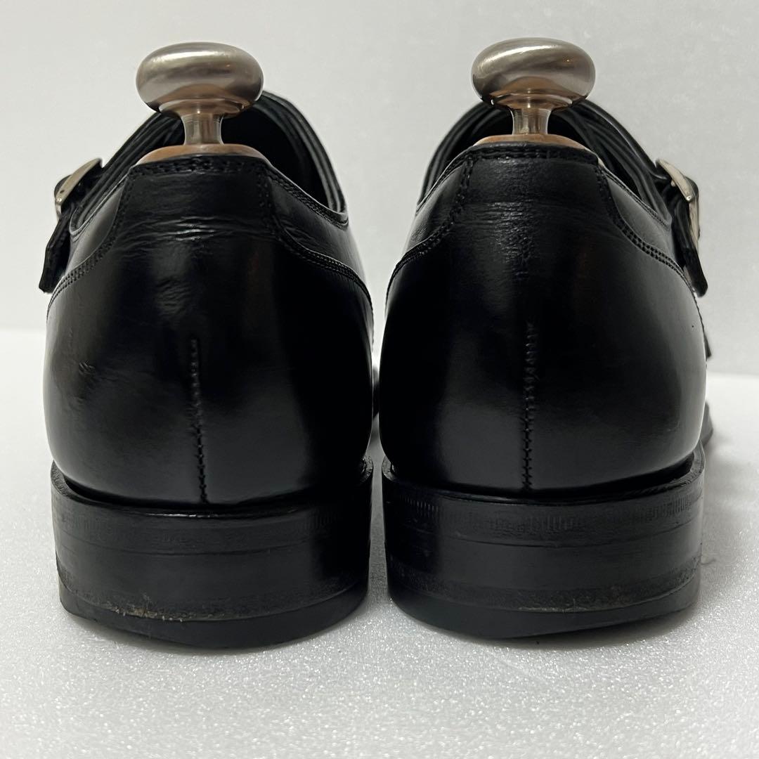 極美品✨️シェットランドフォックス 革靴 ダブルモンク ストラップ 黒 ストレート