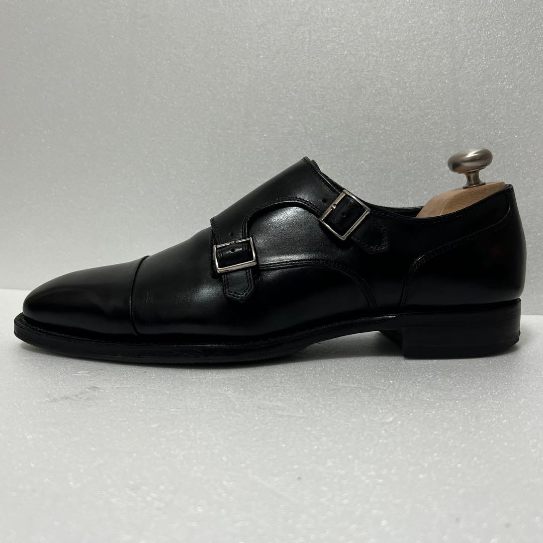 極美品✨️シェットランドフォックス 革靴 ダブルモンク ストラップ 黒 ストレート