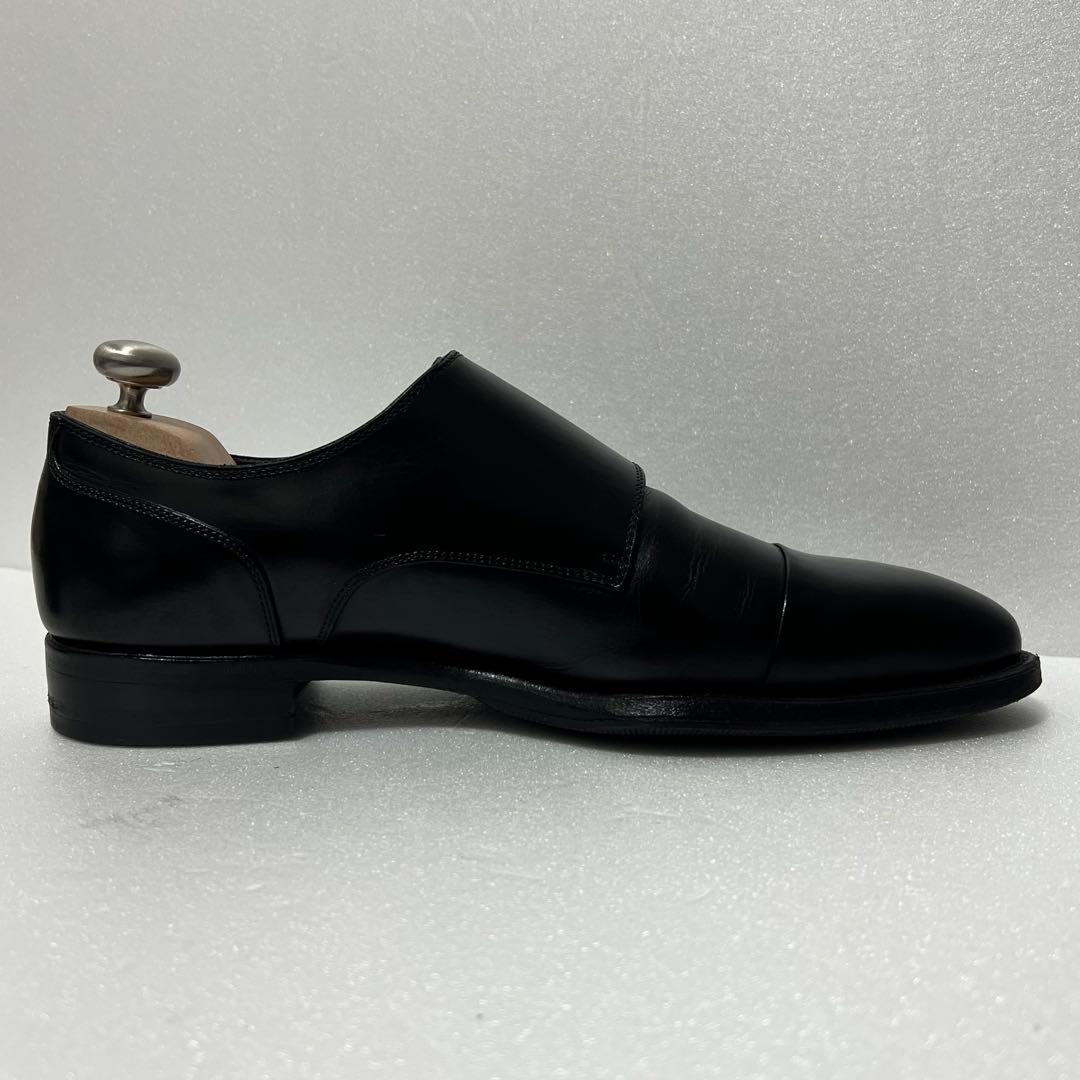 極美品✨️シェットランドフォックス 革靴 ダブルモンク ストラップ 黒 ストレート