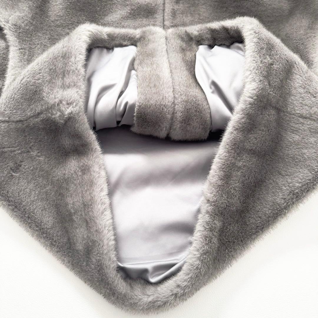 極美品✨24AWリナージオ ミンク風フェイクフレンチスリーブジレ ベスト グレー