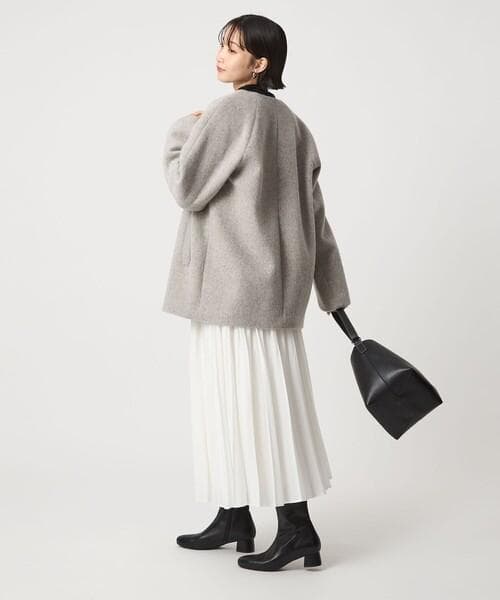 green label relaxing アンゴラビーバー ノーカラー コート