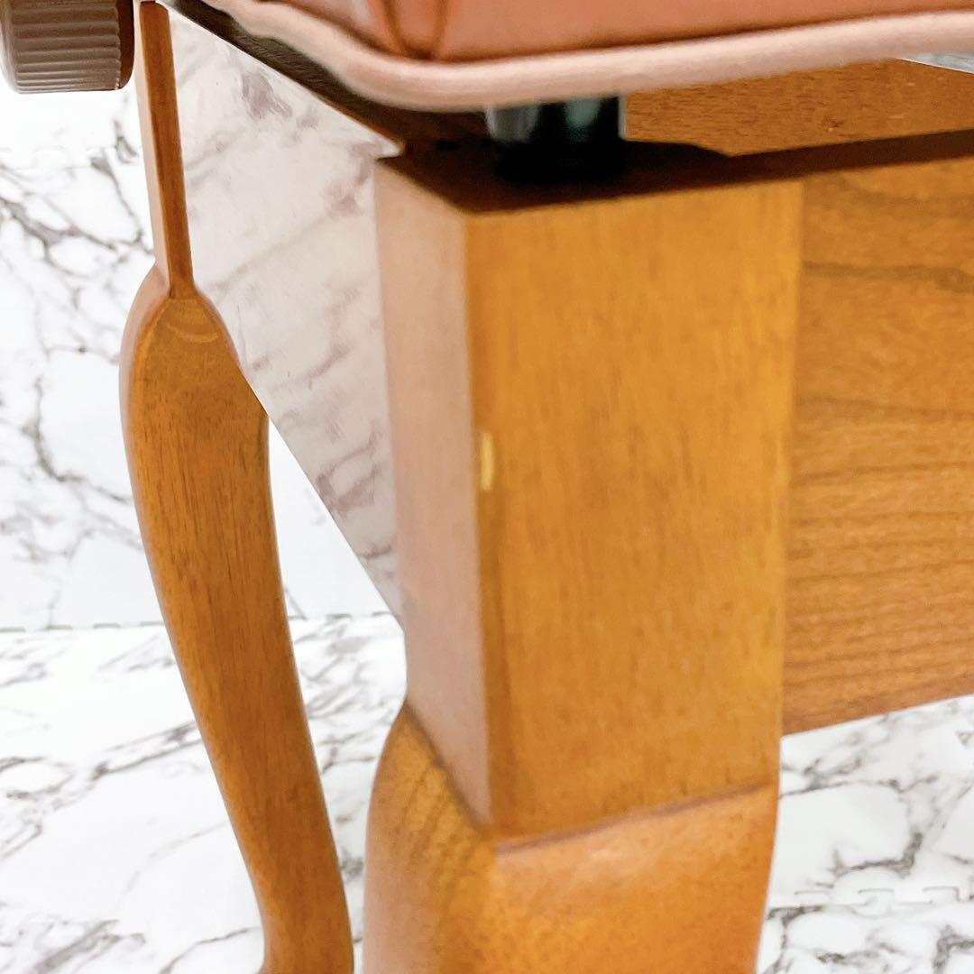 チェブ様 ピアノ椅子 猫足 無段階高さ調整式