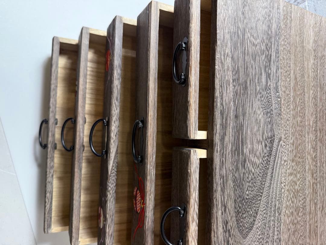 浅草 箱長 開きタンス 桐 鍵付 桐木目込み細工