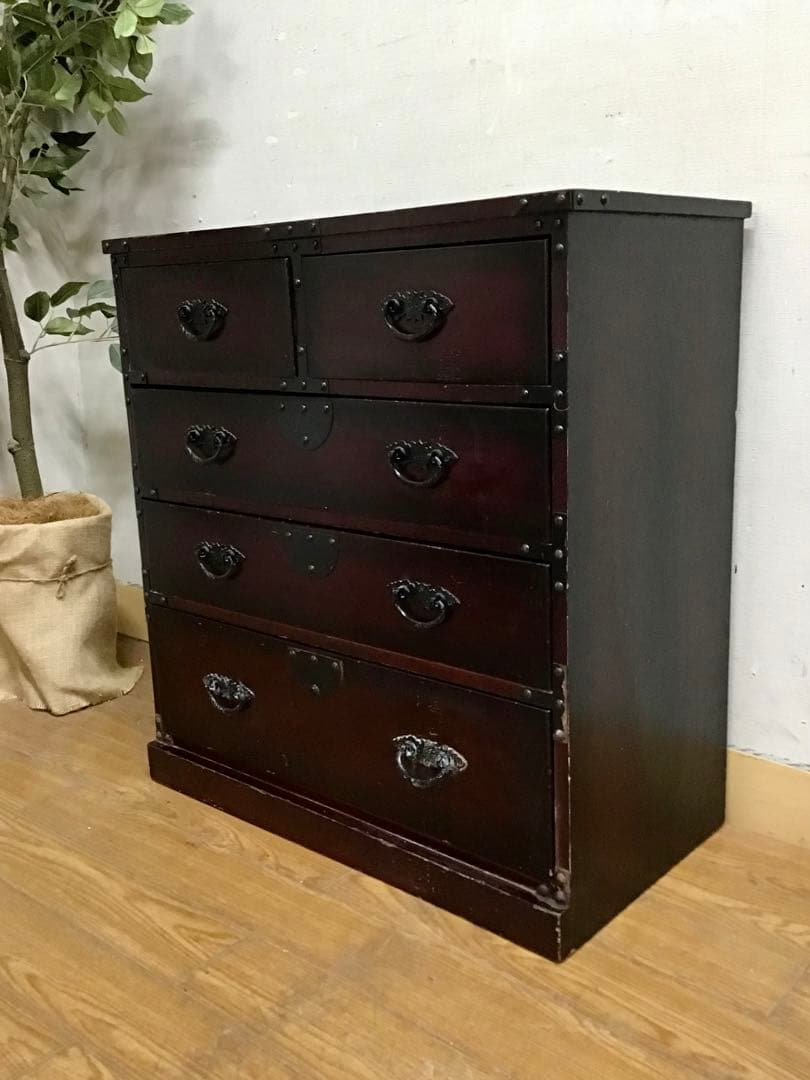 管253☆時代箪笥☆民芸調家具☆レトロチェスト